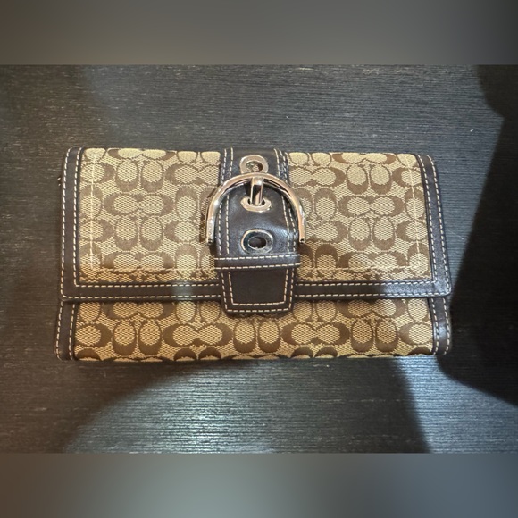 Coach Brown and Tan Wallet - Picture 1 of 8
